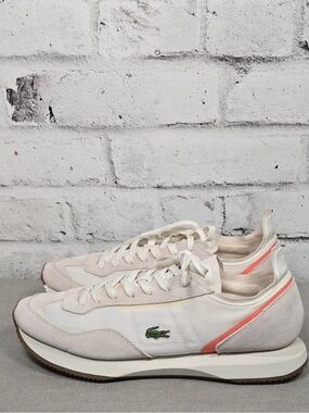 Lacoste Match Break 0721 White Suede Mesh Sneakers Mens Size 10.5 EU 44